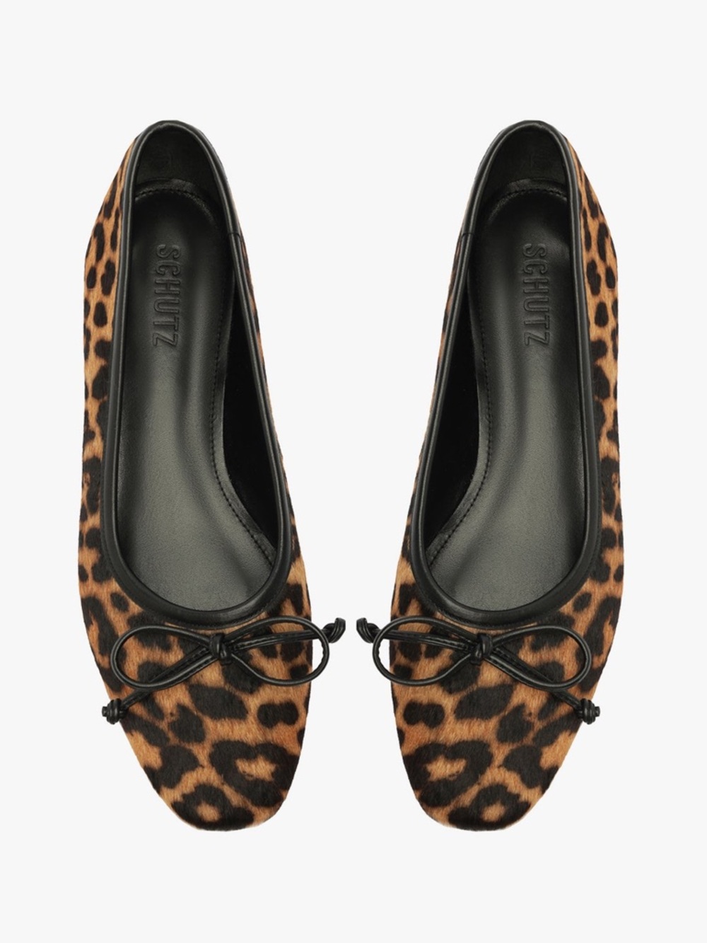 SCHUTZ Arissa Wild Leopard Print Ballet Flats - Brown/Black